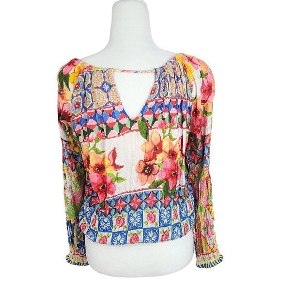 Desigual Whimsical Summer Floral Multicolored and Multiprint Blouse - Picture 11 of 13